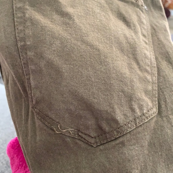 Zara Trafaluc Denim Makers Olive Green Long Pants Size 28 - Picture 17 of 17